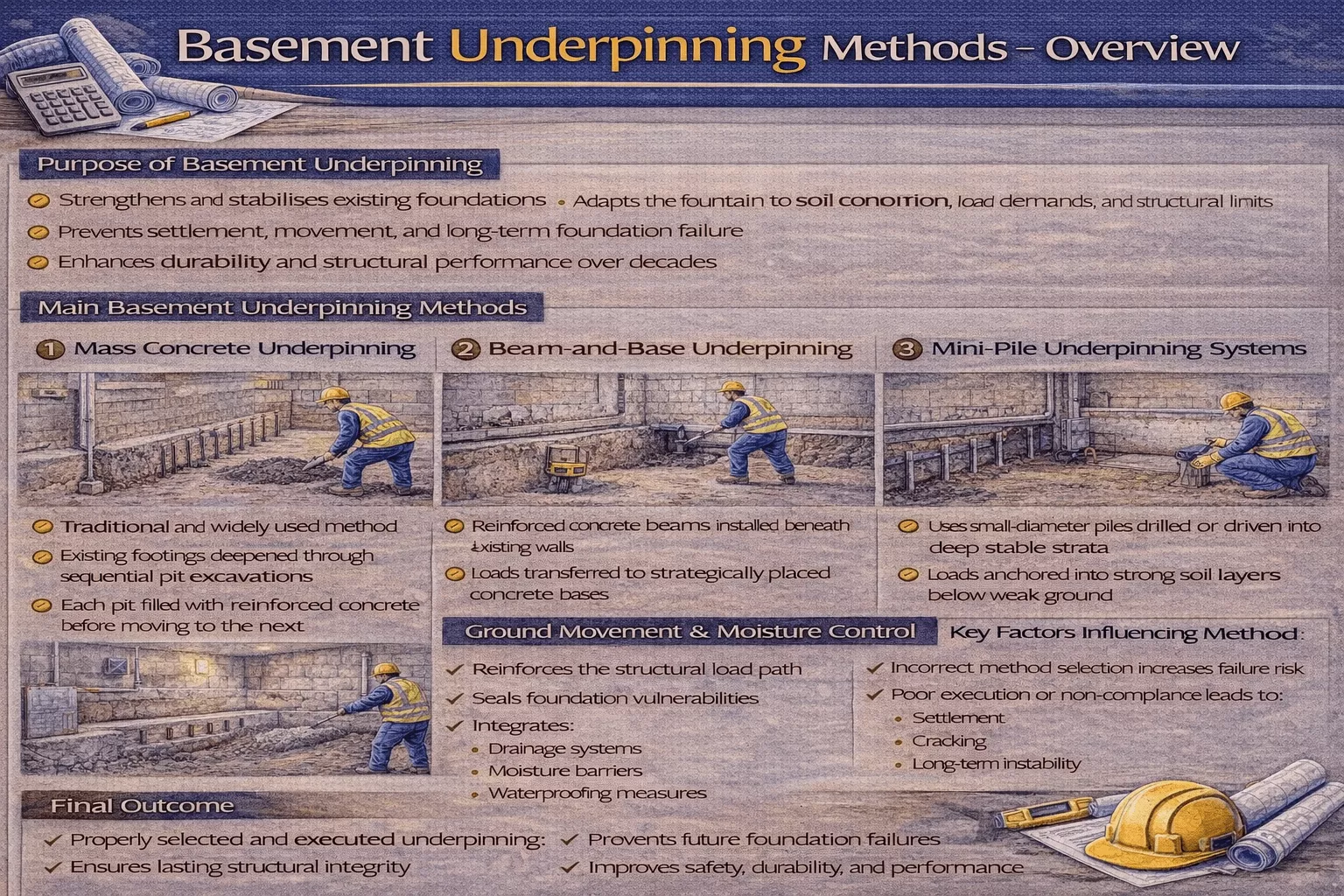 Basement Underpinning Methods, Types, and Structural Techniques Guide
