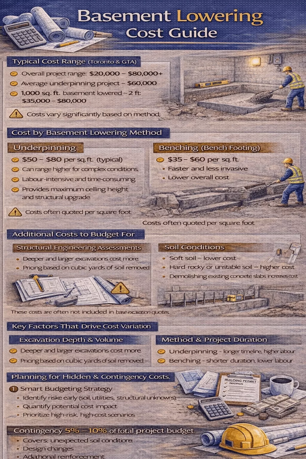 How much does basement lowering cost