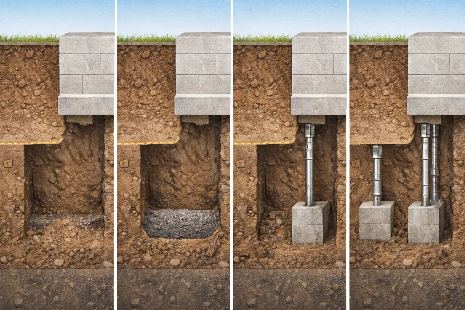 What Are the Key Steps in the Underpinning Process