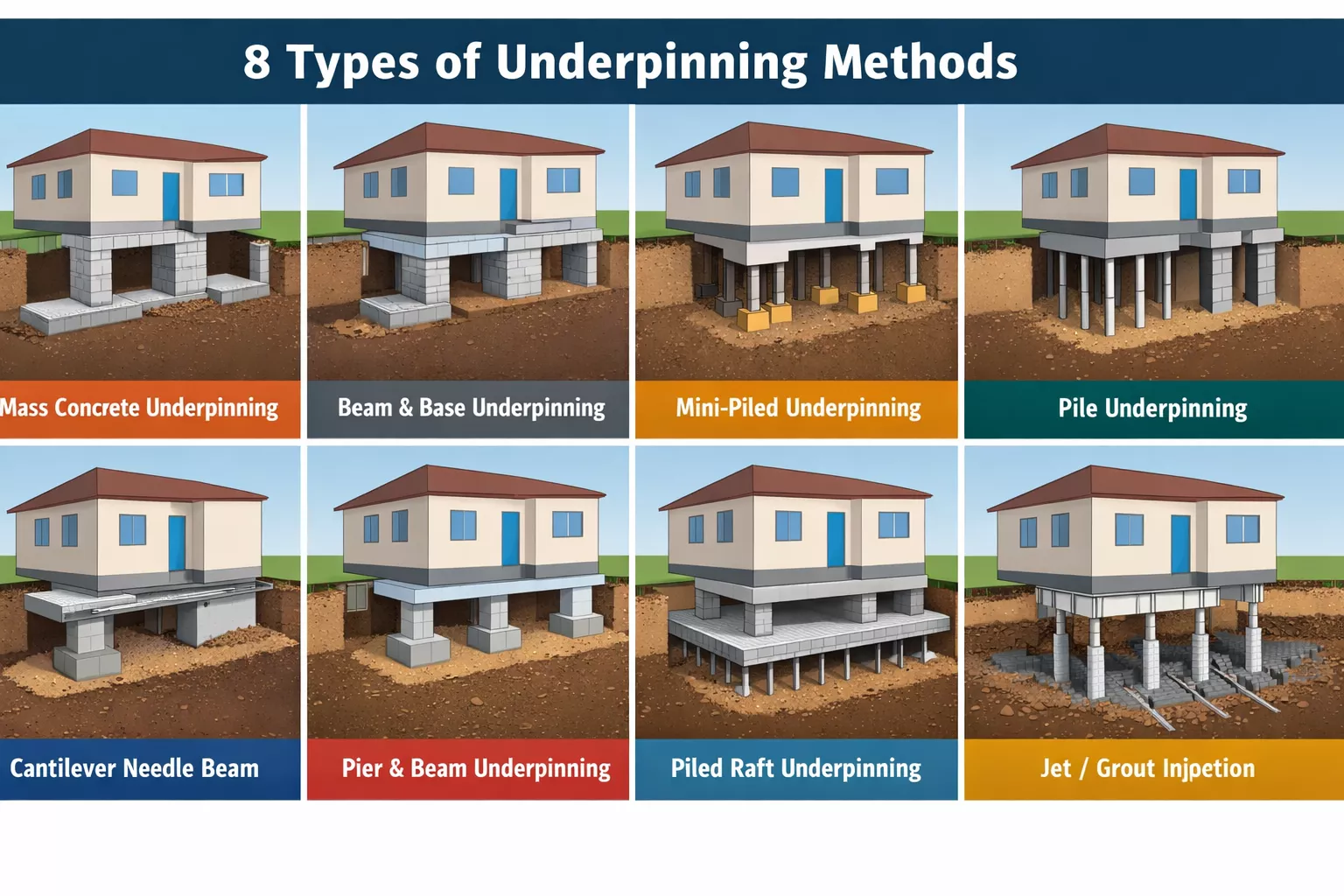 Types of Underpinning Methods